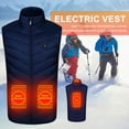 thumbnail image 1 of Chaleco Chaleco calefactable eléctrico unisex, cómoda chaqueta calefactable inteligente para caza, senderismo, acampada Kuymtek Azul 4 piezas calentadas T M para Unisex, 1 of 6
