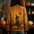 thumbnail image 5 of OIOLOYJM Halloween Long Sleeve Tops for Women Fall Casual V-Neck Pumpkin Graphic Happy Holiday Shirts Loose Fit Comfortable Lounge T Shirts Ginger XL, 5 of 5