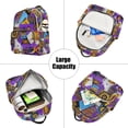 thumbnail image 5 of FORMRS Mini Backpack Purse for Women Quilted Travel Daypack Casual Shoulder Bag, Purple Simple Triangles, 5 of 7