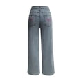 thumbnail image 5 of Womens Loose Fit High Waisted Jeans Straight Leg Denim Pants Fashion Casual Trousers Womens Jeans Straight Leg Daily Relaxed Fit Denim, 5 of 6