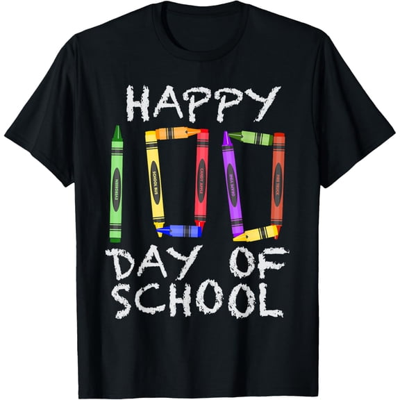 100th Day of School Shirt Crayon 100 for Teacher T-Shirt