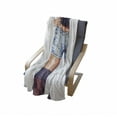 thumbnail image 4 of Fashion Soft Flannel Fleece Throw Blanket, Young Woman Wearing Jean Shorts and Stockings Artwork Illustration Print, Cozy Plush for Indoor and Outdoor Use, 50" x 60", Multicolor, by Ambesonne, 4 of 6