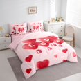 thumbnail image 3 of Manfei Romantic Love Balloon 7pcs Bedding Comforter Set,Western Valentine'S Day Queen Bedding Sets,Pink Red Queen Sheet Sets For Girls,Microfiber Bedroom Decor Reversible, 3 of 8