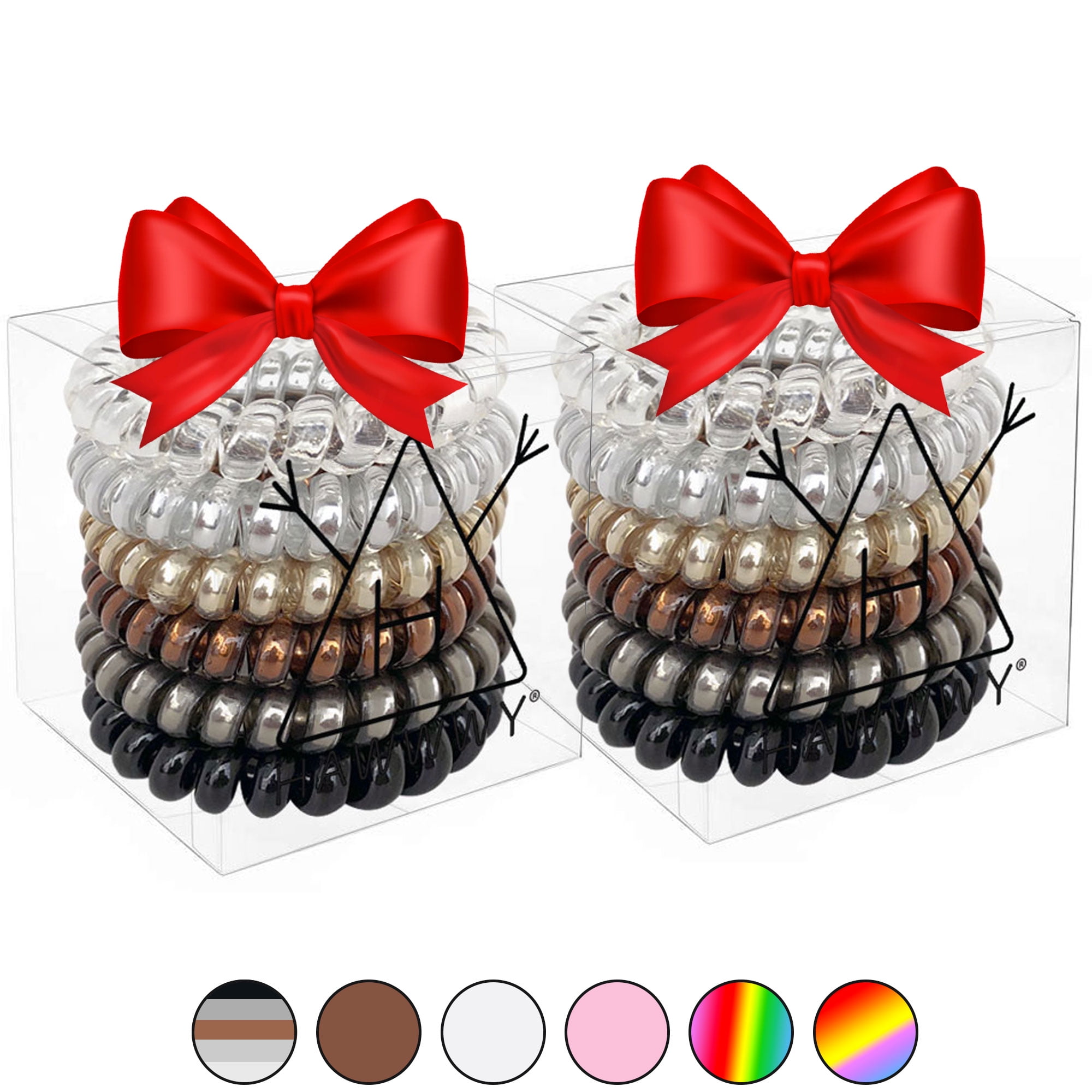 Hawwwy Spiral Hair Ties 2 6 Pack In Cute Gift Box No Bump Kink