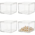 thumbnail image 1 of Caja pequeña de acrílico transparente con tapa, cubeta cuadrado acrílico para exhibir joyas, almacenamiento de contenedores, caja decorativa para fiestas, 1 of 4