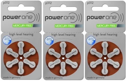 120x Varta Power One Hörgerätebatterien P312 – 1,45V, PR41, 20x 6er-Packs