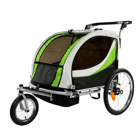 Clevr 3-in-1 Double Seat Stroller and Jogger Bike Trailer, (Best Double Bike Trailer)