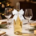 thumbnail image 6 of Christmas Satin Ribbon Bow, 4.3x4.7 Inch Large Pre-Tied Dovetail Bow for Xmas Tree Gift Wrapping Champagne Bottle Treat Bag DIY Craft Decor Wedding Bridal Shower Birthday Party 1Pc,White, 6 of 6