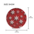 thumbnail image 4 of 60 Inch Round Tablecloth with White Lace Trim Fall Table Cover for Elegant Dining Decor Red and White Snowflakes, 4 of 8