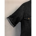 thumbnail image 4 of sicmoss Women's Black Denim Jean Dress Short Sleeve Button Down Shirt Style Midi Summer Casual, 4 of 7