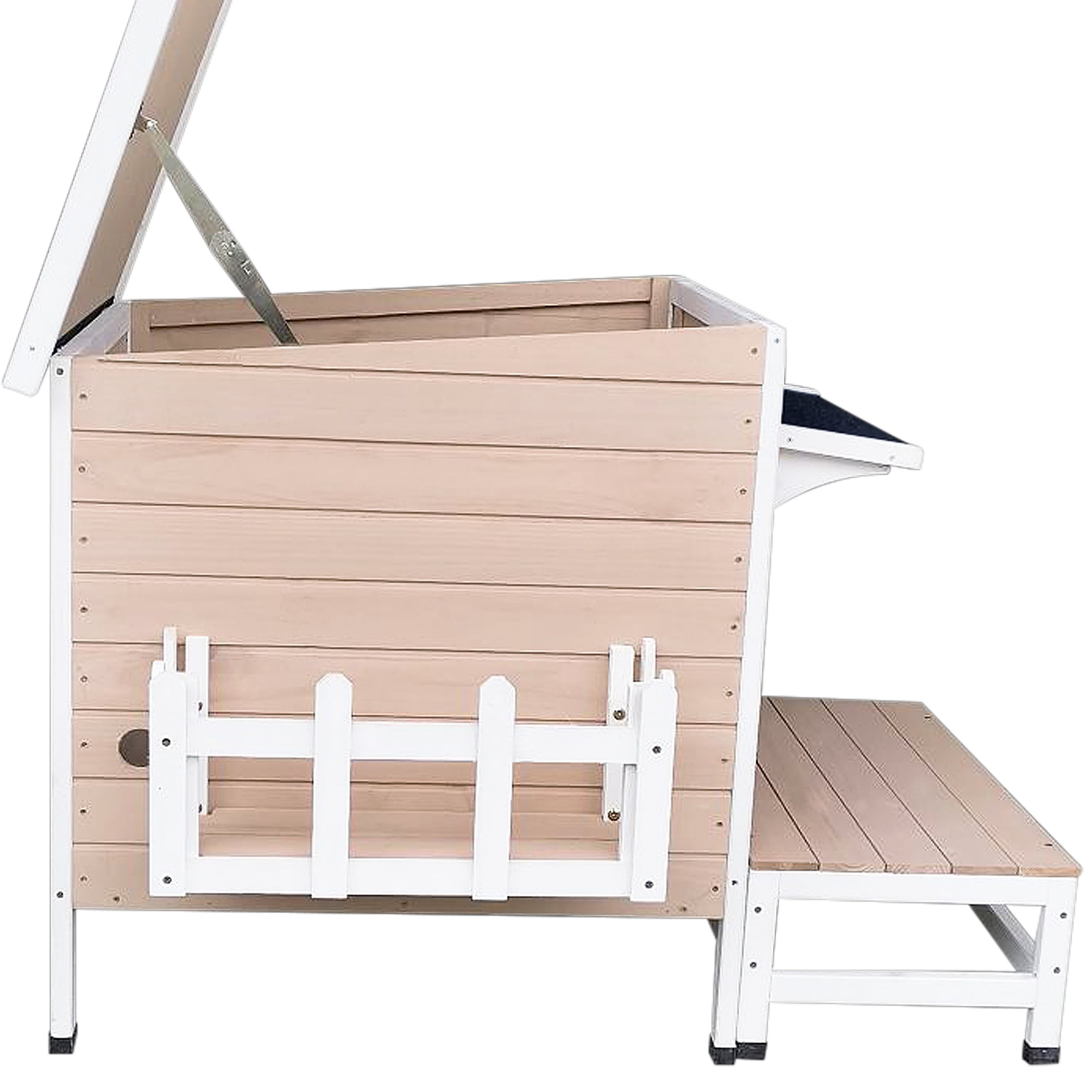 Resenkos Outdoor Indoor Wooden Cat House, Waterproof Small Animal Shelter Resenkos Outdoor Indoor Wooden Cat House, Waterproof Small Animal Shelter