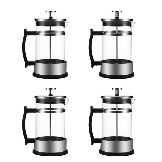 Paquete de 4 de material acero inoxidable para , prensa francesa, cafetera, jarra, 350 ml, 1-2 tazas