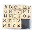 thumbnail image 5 of Wooden Rubber Stamps Stamper Seal Set Mini Stamps Stamping Symbol Stamp Alphabet Uppercase, 5 of 8