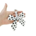 thumbnail image 4 of Unique Bargains 1 Pc Fashion Bow Scarf Polka Dot Print Handbag Charm Bag Accessories White, 4 of 5