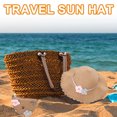 thumbnail image 4 of 56-58cm hat circumference women's sun hat summer straw hat sunscreen sun hat and straw bag set - Khaki, 4 of 5