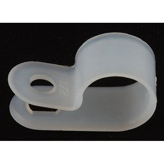 1/2" White Nylon Cable Clamps - (pack of 100)