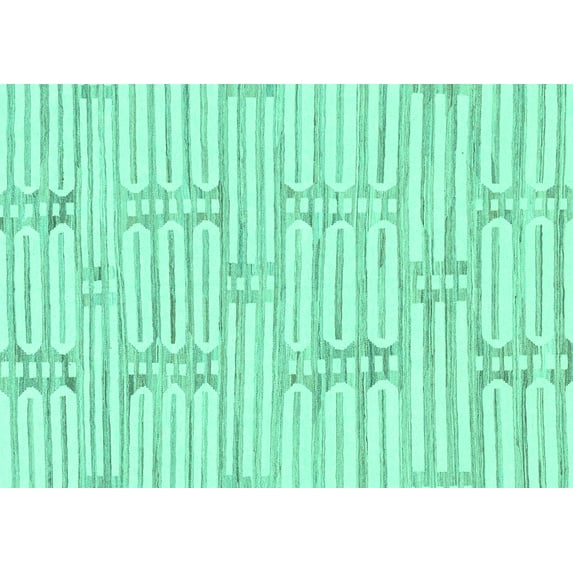 Ahgly Company Machine Washable Indoor Rectangle Solid Turquoise Blue Modern Area Rugs, 5' x 8'