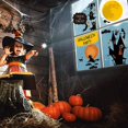 thumbnail image 5 of Adhesivos para ventana de Halloween, calabazas, murciélagos, araña, bruja alrededor de un castillo lunar, pegatinas de pared de truco o trato para bar, club, habitación de niños, dormitorio, guardería, decoración de fiesta brillar  Electrónica, 5 of 5
