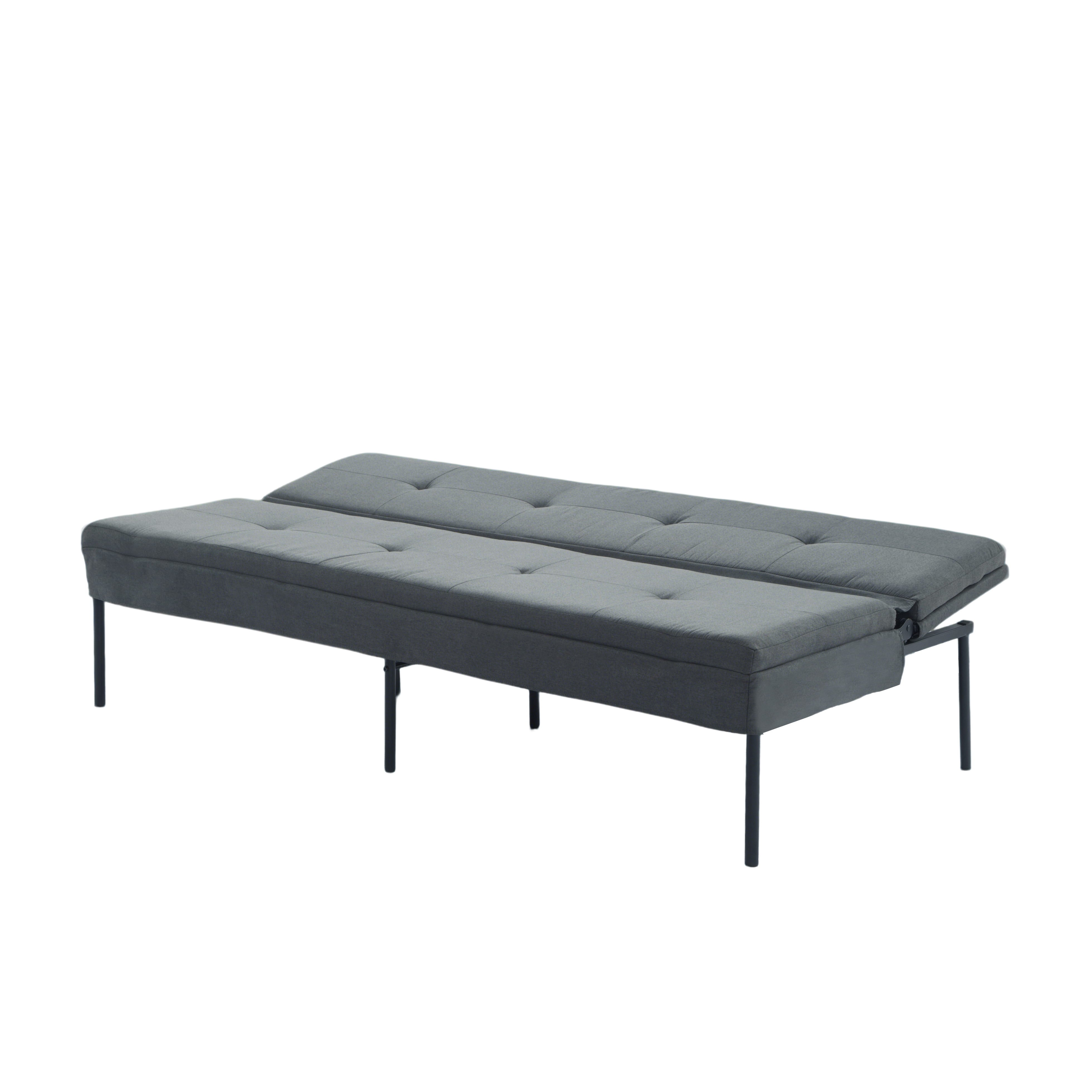 Gewnee 69.88" Modern Futon Sofa Bed with 5-Position Adjustable Backrest,All-Iron Frame & Polyester Fabric - Convertible Sleeper for Small Space,Living Room.Dark Grey