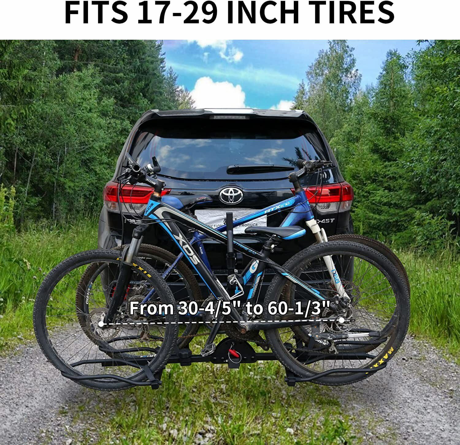 1Autodepot Hitch Bike Rack, Wobble Free Smart Tilting Bicycle Car Racks for  Standard, Fat Tire and E-Bike, 2-Bike 120 lbs Capacity, 2-inch Receiver