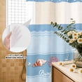 thumbnail image 3 of No Hook Shower Curtain, Coastal Blue Striped Shower Curtains for Bathroom with See Through Top Window, Ocean Sea Summer Starfish Coral Shells Waterproof & Washable Bath Curtain 60"x72", 3 of 9