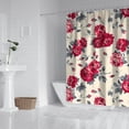 thumbnail image 2 of Pioneer Flower Floral Print Pattern Shower Curtain 84"x72" ,Bathroom Decorative Shower Curtains Set with 12 Hooks,Modern Waterproof Washable Shower Curtain, 2 of 6