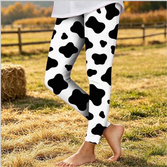 HAOTAGS Girls Graphic Print Leggings (3-8) High Waist Stretchy Soft Tights Multicolor Size 4T