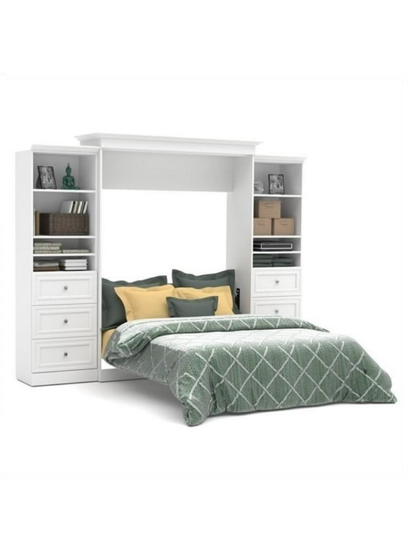 Bowery Hill Queen Storage Wall Bed in White
