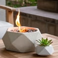 TerraFlame Geo Table Top Fire Bowl Gel Fuel Stone Cast Comex Black