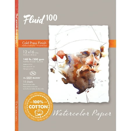 UPC: 0696844112261 | Global Art Fluid 100 Watercolor Paper Block  Cold Press  12in x 16in  15 Sheets/Block