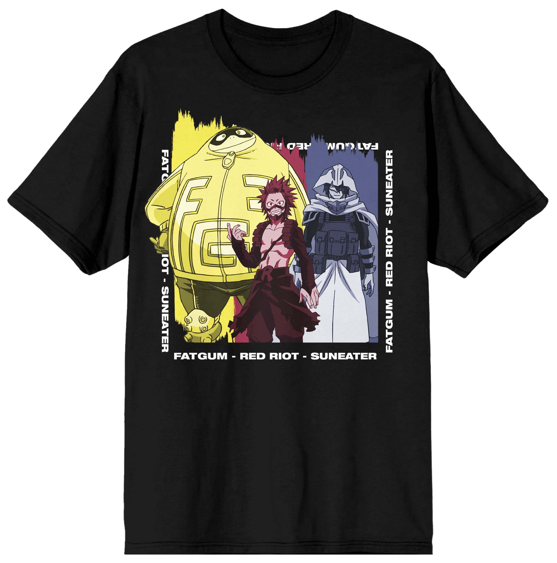 My Hero Academia Fat Gum Red Riot & Suneater Men's Black TshirtXXL
