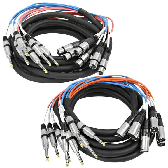 Seismic Audio 8 Channel 20' TRS to XLR Male and 20' TRS to XLR Female Snake Cable Bundle - SAXT-8x20_MF