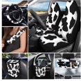 thumbnail image 2 of HUISEFOR Cow Print Car Seat Cover Full Set 15 Pieces for Most Truck SUV Steering Wheel Cover Seat Belt Cover Car Trash Can Air Vent Storage Bag Keychain Rear View Mirror Cover, 2 of 7