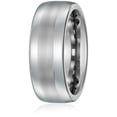 thumbnail image 2 of Men's Sapphire Tungsten with Diamond Finishing 8mm Wide White Ring, Size 9.5, 2 of 4