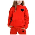 thumbnail image 2 of Byoo Girls' Hoodie Set Heart Print Long Sleeve Hoodie Sweatpants Casual Sports Tracksuits, 2 of 5