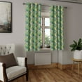 thumbnail image 2 of Ambesonne Exotic Grommet Curtain, Tropical Leaves Monochrome, 50"x120", Black White and Fern Green, 2 of 5