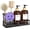 Black Tray+amber Bottle+labels, variant on Kitchen Dish Soap Dispenser Set, 16OZ Glass Bottle, Hand and Dish Soap Dispenser Set, Instant Dry Tray, Brush Holder with Smiley Face Sponge Holder (White Tray+Black&White Bottle)