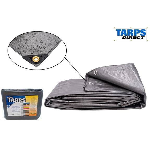 Harpster Tarps 20' x 40' Heavy Duty Silver 6 oz. Poly Tarp 12 Mil