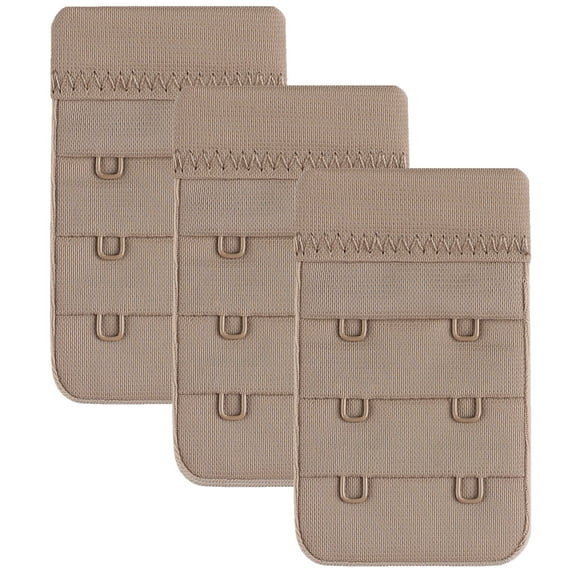 Bra Extenders 2 Hook,3 pack Non‑Stretch Lined Durable Set Beige - CHIRRUPY CHIEF