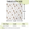 thumbnail image 2 of White Highland Cow Flower Pattern Square Fitted Tablecloth with Elastic Edge,Square Table Cover,Washable Elastic Table Cover for Home Kitchen Party Decor 34"x34", 2 of 6