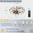 thumbnail image 2 of Historyli Go5H Caged Ceiling Fan With Lights Remote Control, LowFlush Mount Farmhouse Modern Ceiling Fans, 6 Speeds Reversible Blades, 5 LED Bulbs Included For Bedroom Living Room, 2 of 9