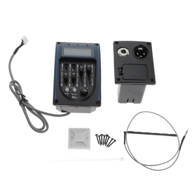 1 Unidad de Ecualizador de Pastilla de Guitarra Acústica EQ LC4, Activo de Sintonizador de Pastilla Piezoeléctrico shamjiam Pastilla de guitarra acústica