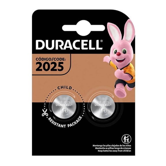 Pila de botón Duracell CR 2025 2 pzas
