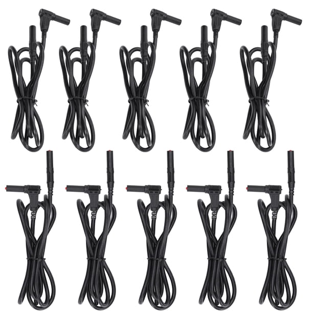 10 juegos de cables de prueba de multímetro línea de prueba de multímetro de 4 mm cables macho a macho conector adaptador de enchufe tipo banana J70018 1000V 19A ANGGREK Otros