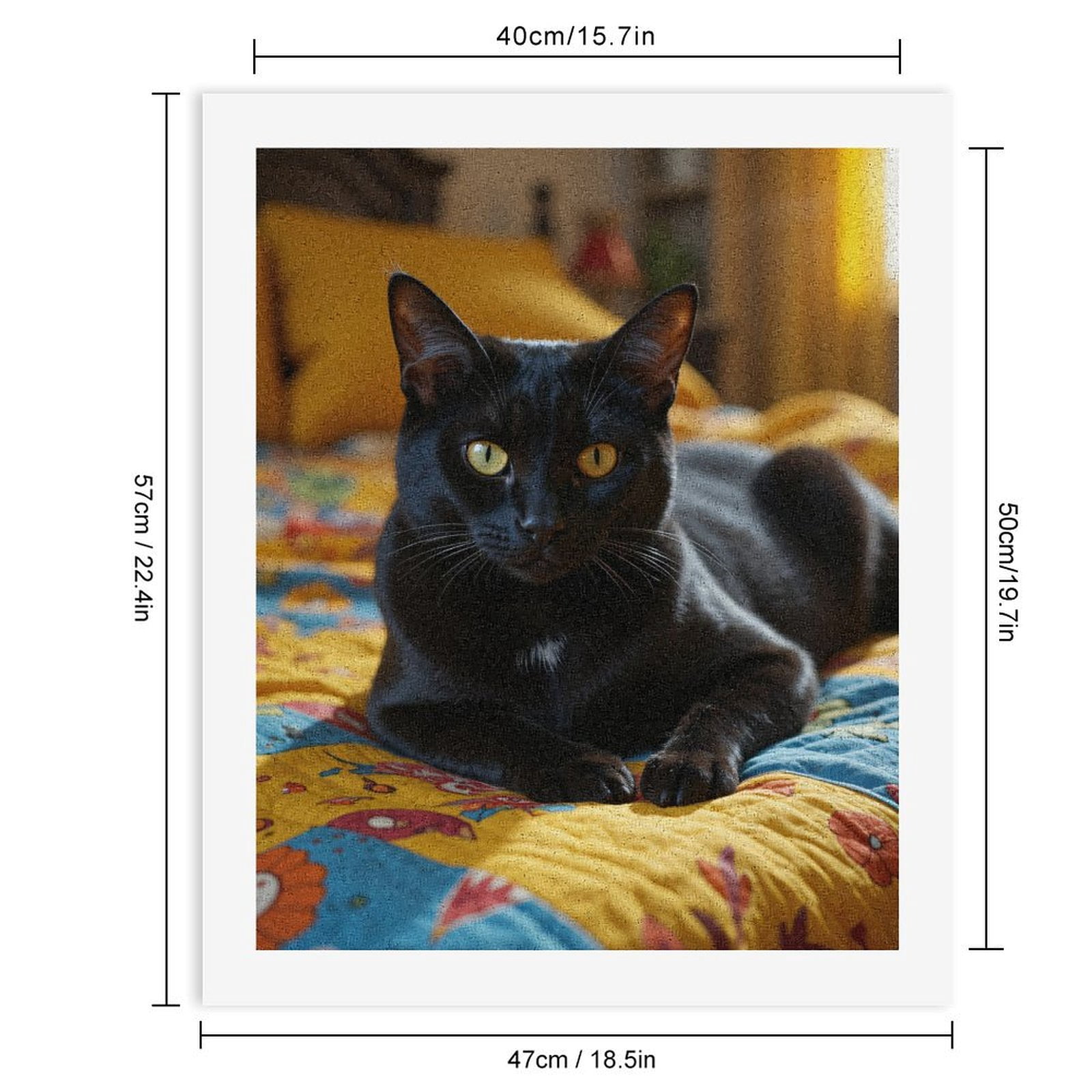 Paint by Numbers Kit for Adults, Black Cat Colorful Bed Quilt Paint by Numbers, Easy Paint by Numbers Kit for Adults Beginner, DIY Adult Paint by Number Kits on Canvas, Home Decor