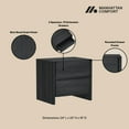 thumbnail image 4 of Linda Modern 24" Nightstand in Charcoal Grey (2-Drawer), 4 of 10