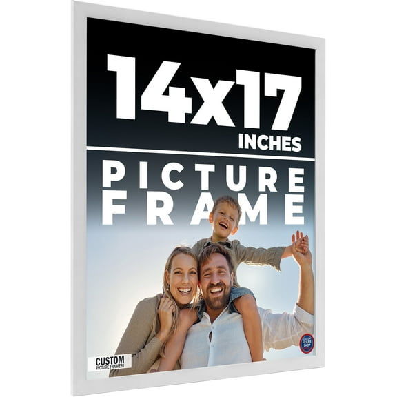 17x14 White Wood Picture Frame - UV Acrylic, Foam Board Backing, Hanging Hardware