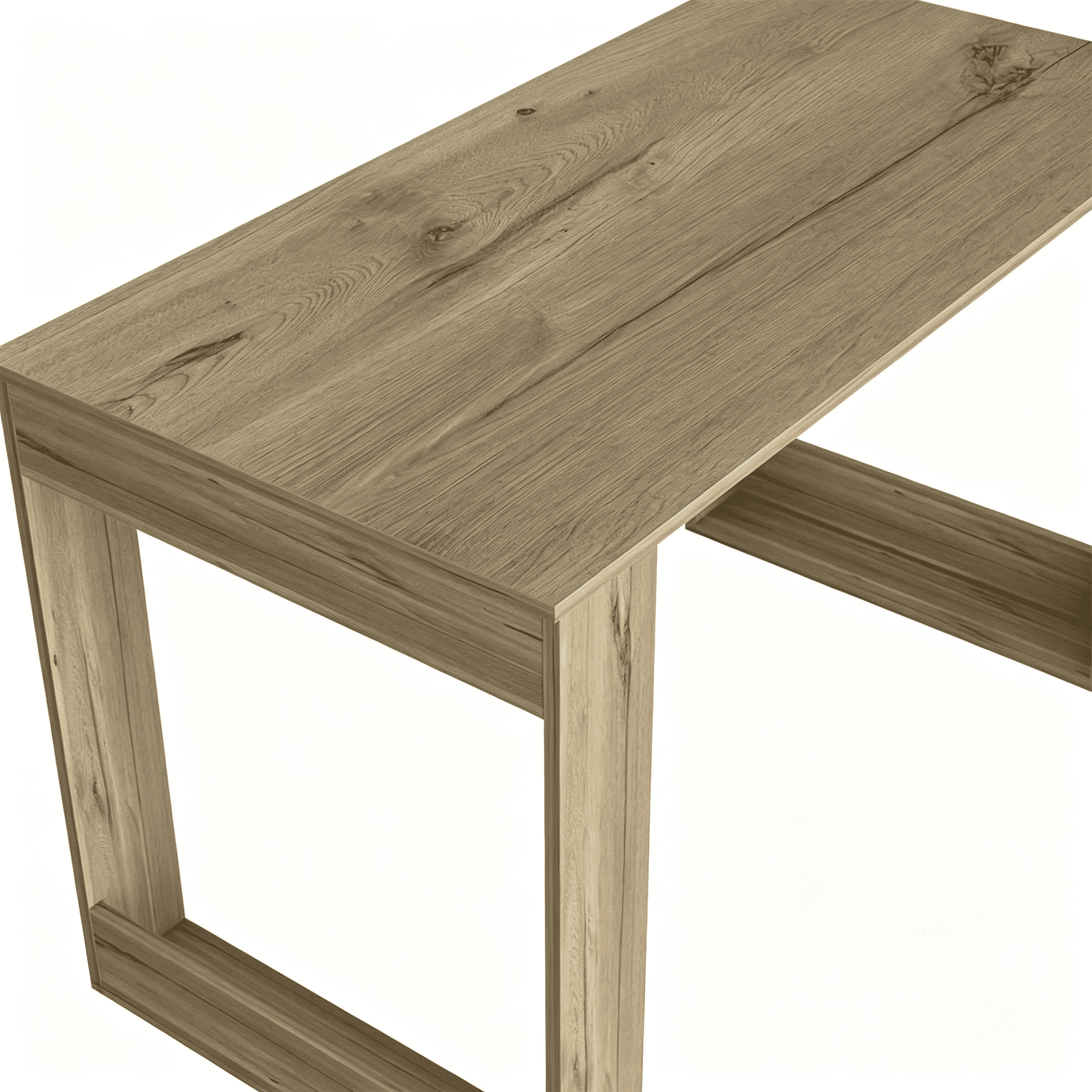 Asteroutdoor Computer Desk Albion, Light Oak Finish, 47.2 in Wide Worksurface, 23.6 in Deep, 24.1 in Legroom, Particle Board