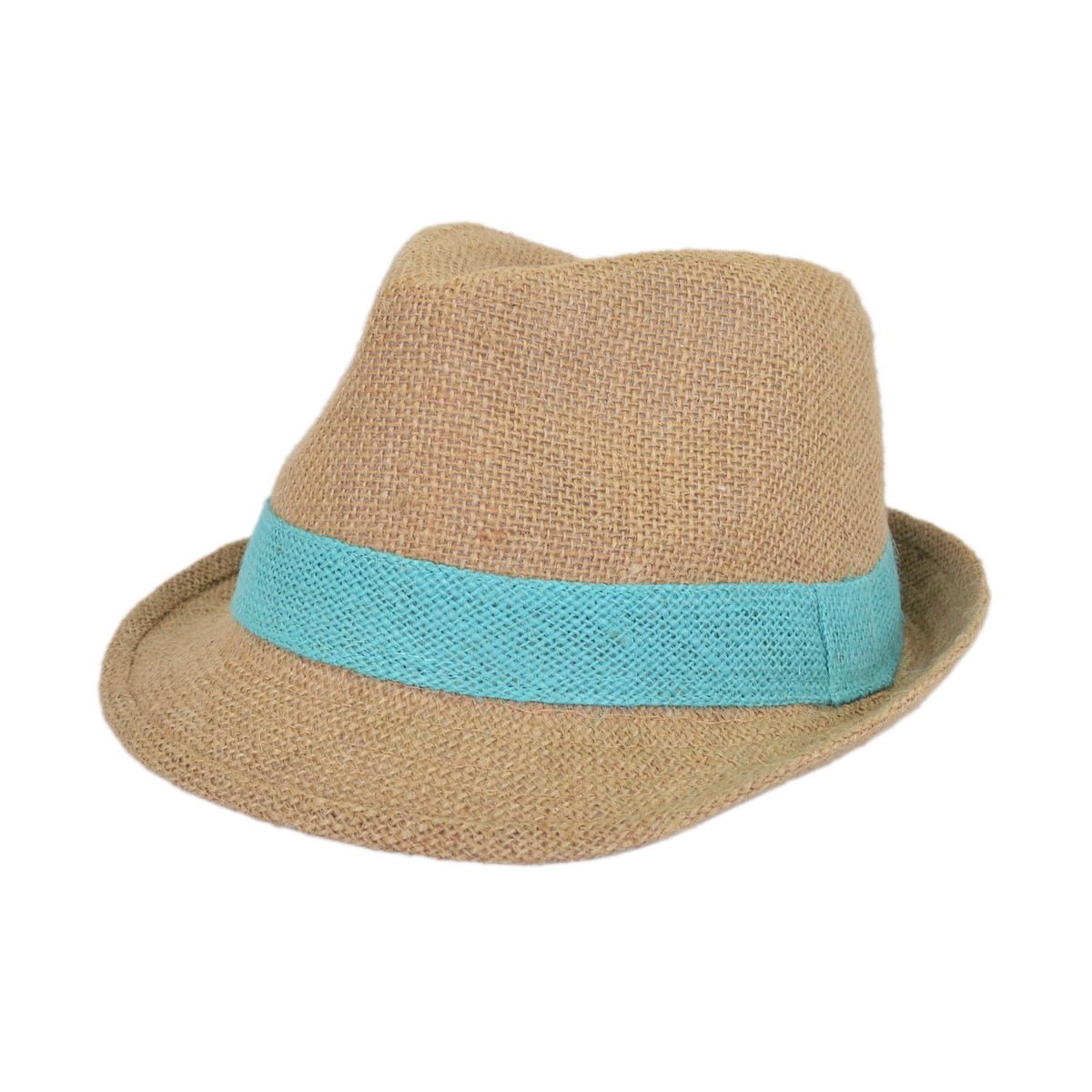 Classic Burlap Style Tan Fedora Straw Hat