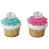 24pack Iridescent Diamond Cupcake / Desert / Food Decoration Topper Rings with Favor Stickers & Sparkle Flakes